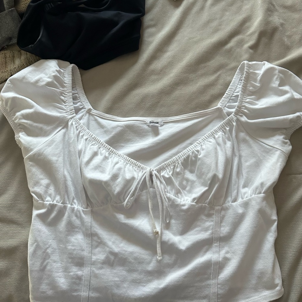 White Puff Sleeve Top